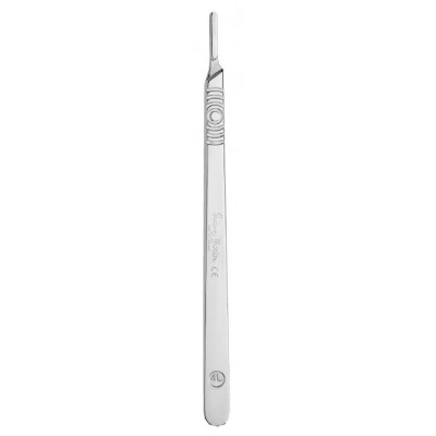 SCALPEL HANDLE NO.4L, LONG STAINLESS STEEL