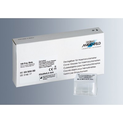 Cover glasses 0.4 mm for counting chambers and haemacytometers - Without CE-mark, only for sale and application outside EC Cover glasses 0.4 mm for counting chambers and haemacytometers - Without CE-mark, only for sale and application outside EC