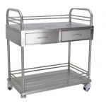 Stainless Steel Treatment Trolley with 2 shelves