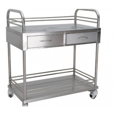 Stainless Steel Treatment Trolley with 2 shelves