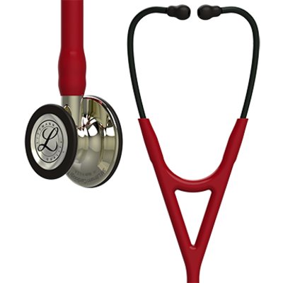 3M™ Littmann® Cardiology IV™ Stethoscope, Champagne-Finish Chestpiece and Stem, Burgundy Tube, Smoke Headset, 69cm, 6176