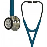 3M™ Littmann® Cardiology IV™ Stethoscope, Champagne-Finish Chestpiece and Stem, Caribbean Blue Tube, Smoke Headset, 69cm, 6190